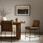 Crete Modern Leather Counter Stool - Image 5