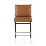 Crete Modern Leather Counter Stool - Image 2