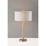 Maddie Natural Table Lamp with Brass Accents - Image 5