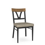 Larry Modern Rustic Dining Side Chair with Solid Birch Accent