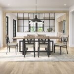 Larry Modern Rustic Dining Side Chair with Solid Birch Accent - Image 2