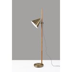Bryn Retro Floor Lamp with Brass Finish and Accents - Image 7