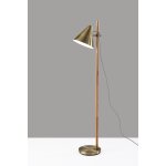 Bryn Retro Floor Lamp with Brass Finish and Accents - Image 8
