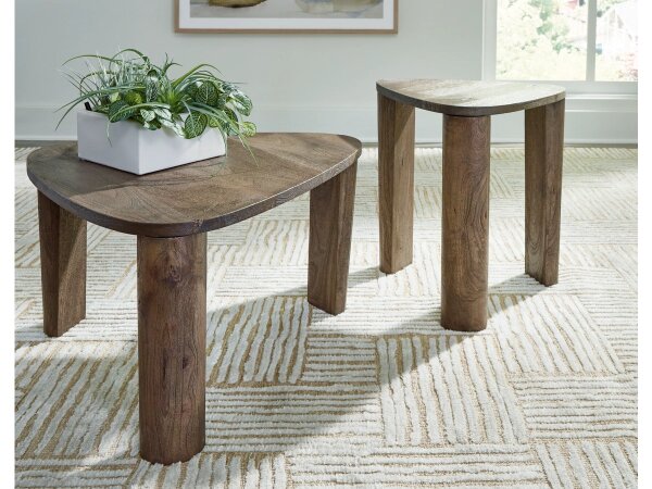 Modern 2-Piece Occasional Nesting Table Set - Image 2