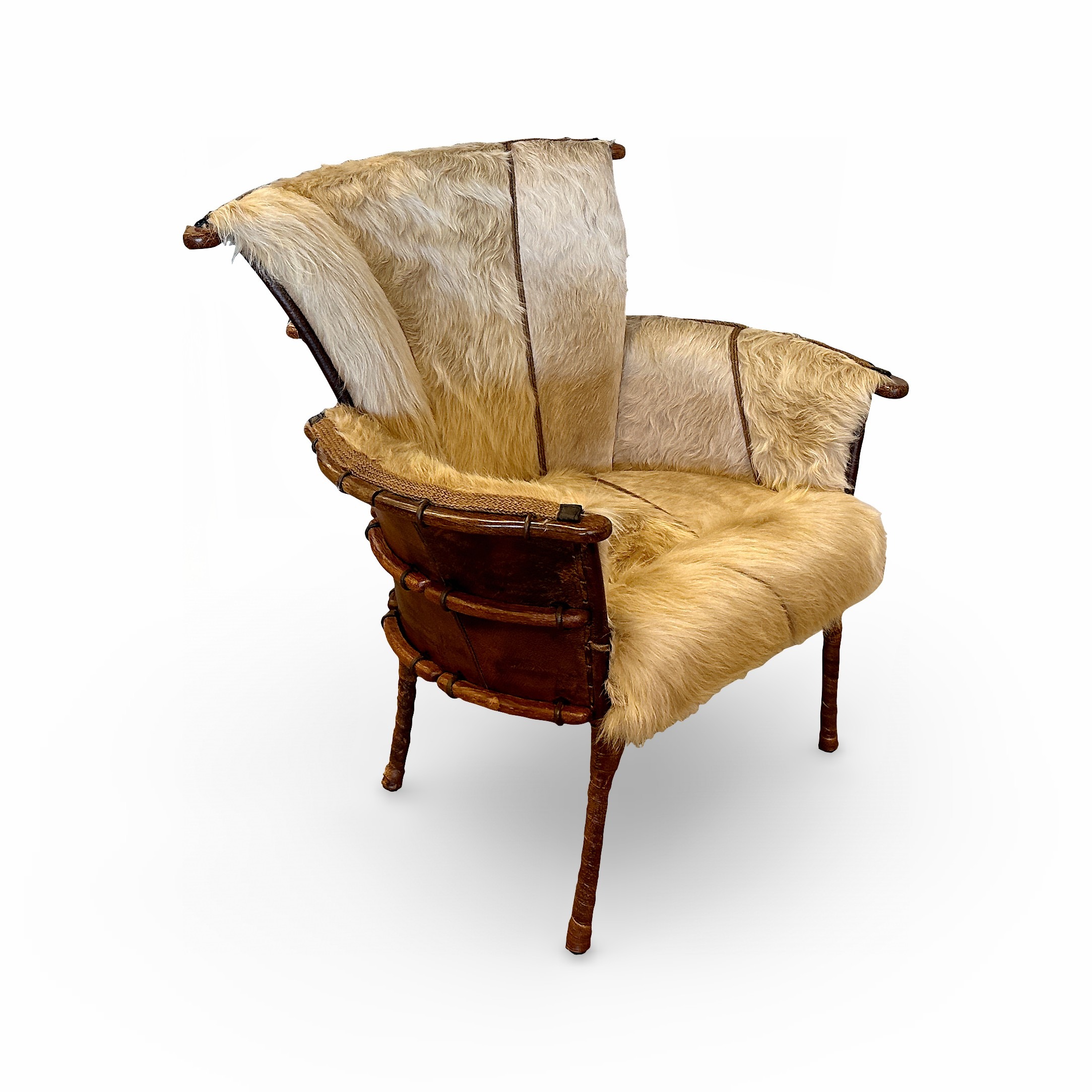 Navajo Rawhide Leather Accent Armchair