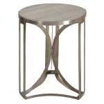 Shekler Transitional Marble Accent Table
