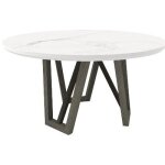 Modern 54" Round Dining Table with Wood Base