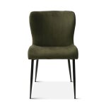 Transitional Wingback Green Eco Suede Dining Chair - Image 3