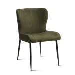 Transitional Wingback Green Eco Suede Dining Chair