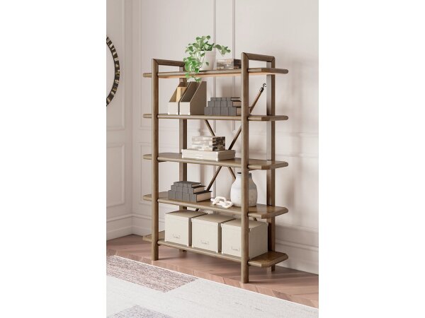 Roan Modern 5-Shelf Open Bookcase - Image 2