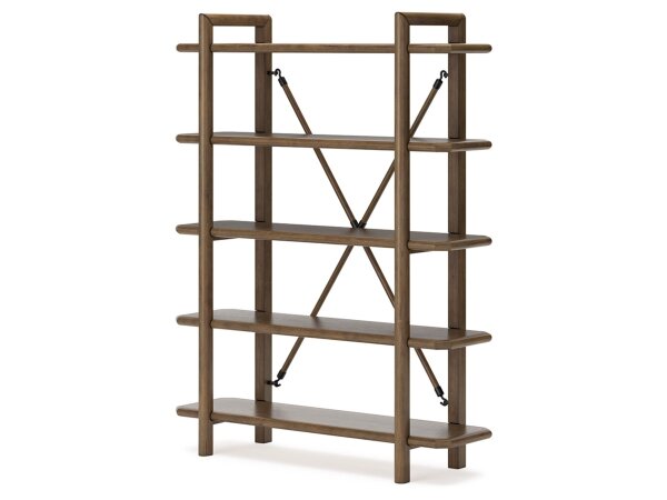 Roan Modern 5-Shelf Open Bookcase - Image 3