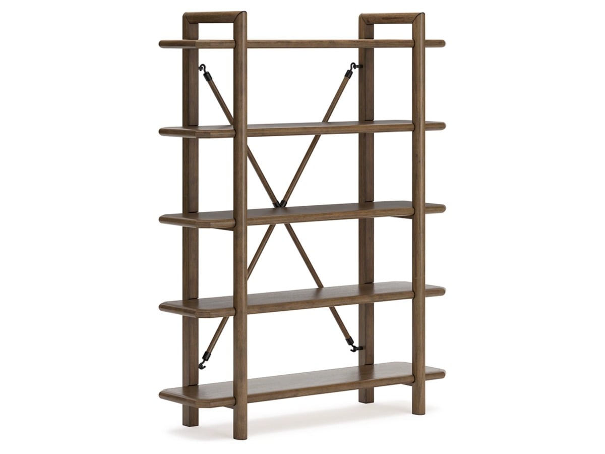 H769-70-ANGLE-SW-P1-KO Roan Modern 5-Shelf Open Bookcase - Image 1