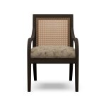 Newham Transitional Upholstered Accent Chair with Rattan Back - Image 2