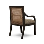 Newham Transitional Upholstered Accent Chair with Rattan Back - Image 4