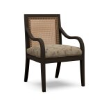 Newham Transitional Upholstered Accent Chair with Rattan Back