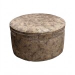 Castle Transitional Accent Ottoman with Nailhead Trim