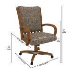 Baylor Casual Swivel Tilt Upholstered Chair in Chestnut Finish - Image 5