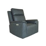 Valen Power Swivel Gliding Recliner with Power Headrest - Grey