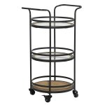 The Brown Metal Rolling Bar Cart
