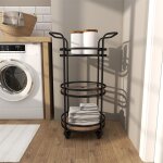 The Brown Metal Rolling Bar Cart - Image 2