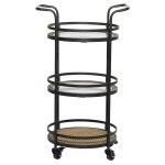 The Brown Metal Rolling Bar Cart - Image 4