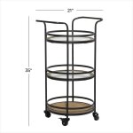 The Brown Metal Rolling Bar Cart - Image 5