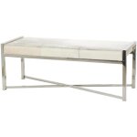 Glam Beige Stainless Steel Bench