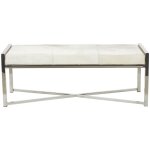 Glam Beige Stainless Steel Bench - Image 4