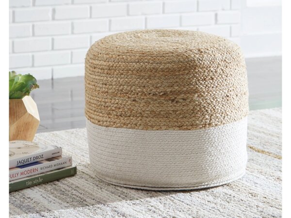 Sweed Valley Braided Accent Pouf - Image 2