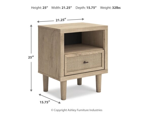 Cielden 21" 1-Drawer Charging Nightstand with USB Port - Image 5