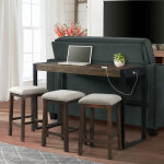 Cyrus Occasional Bar Table with Upholstered Stools - Image 8
