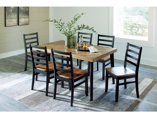 Blondon Modern Rustic 7-Piece Dining Set - Image 9