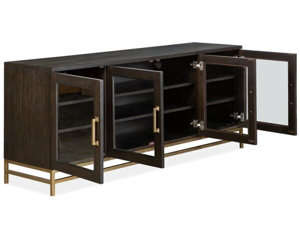 Linden 70" Four-Door Console with Glass Front Doors - Image 4