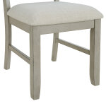 Farmhouse Washed Ladder Back Upholstered Dining Chair - Image 8