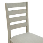 Farmhouse Washed Ladder Back Upholstered Dining Chair - Image 9