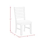 Farmhouse Washed Ladder Back Upholstered Dining Chair - Image 11