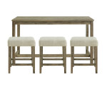 Oakland Bar Set with Table and Upholstered Stools - Image 2