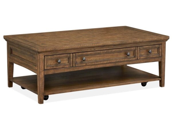 Bay Rustic Rectangular Cocktail Table with Casters