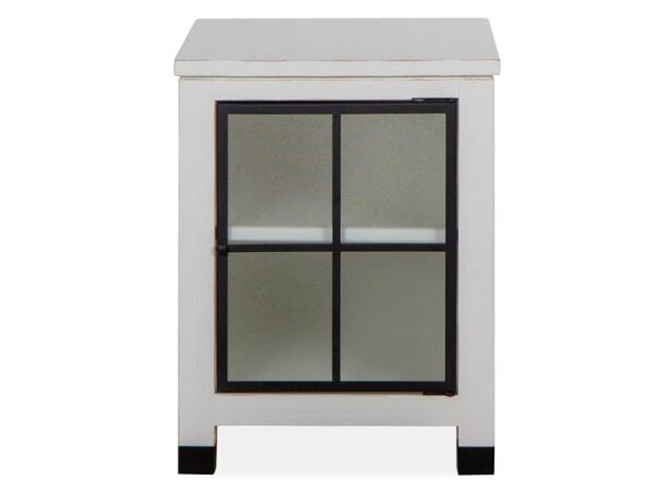Modern Coastal Glass Door Chairside End Table - Damaged* - Image 7