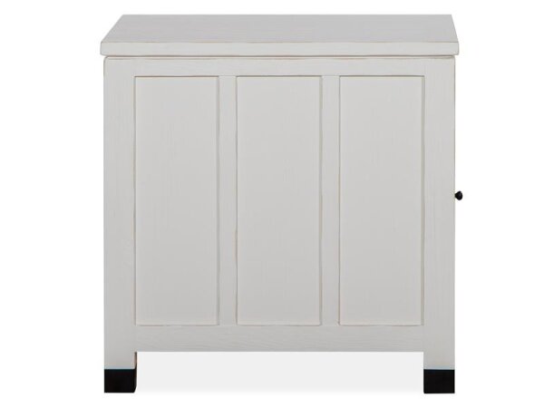 Modern Coastal Glass Door Chairside End Table - Damaged* - Image 8