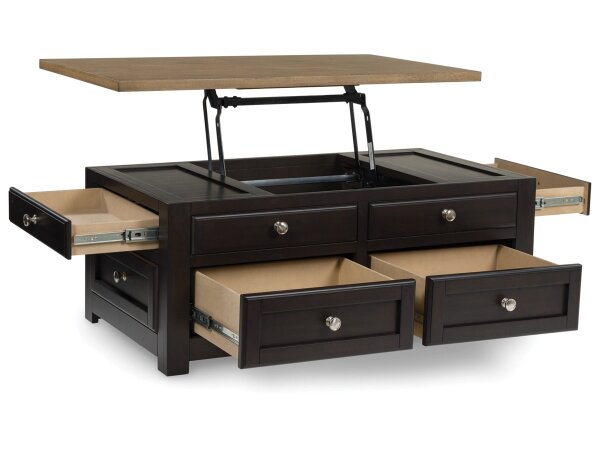 Drazmine Lift-Top 4-Drawer Coffee Table - Image 4