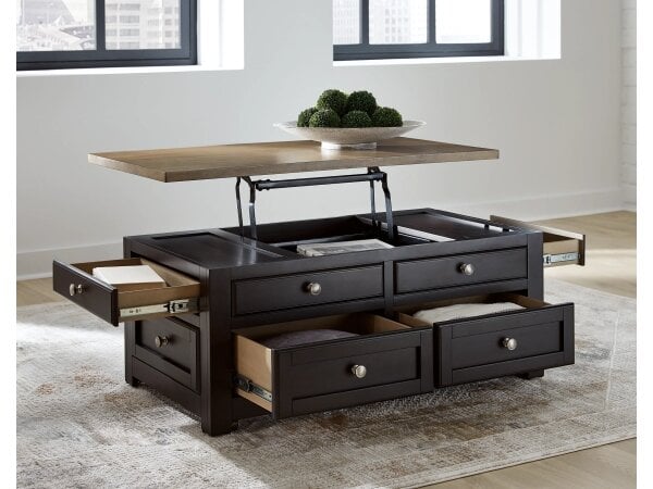 Drazmine Lift-Top 4-Drawer Coffee Table - Image 2