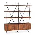 Verlana Modern 75" 4-Shelf Bookcase with Cabinets