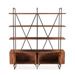Verlana Modern 75" 4-Shelf Bookcase with Cabinets - Image 6