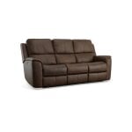 Burnt Umber Power Leather Reclining Sofa