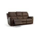 Burnt Umber Power Leather Reclining Sofa - Image 5