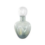 Green Glass Decorative Jars with Iridescent Finish - Image 4