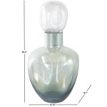 Green Glass Decorative Jars with Iridescent Finish - Image 5