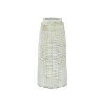 White Coastal Ceramic Crosshatch Vase - Image 4