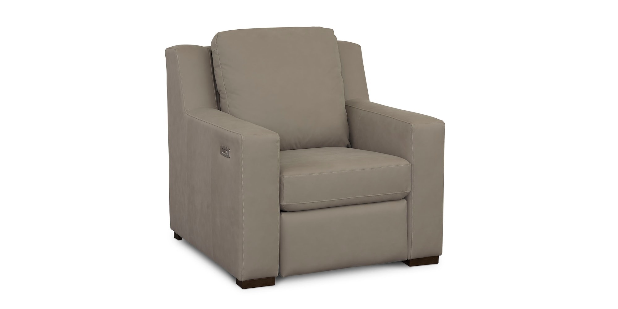 Modern Leather Track Arm Powered Recliner